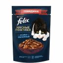 Felix Влажный корм (пауч) для взрослых кошек Мясные ломтики, с говядиной в соусе, 75 гр. Felix Влажный корм (пауч) для взрослых кошек Мясные ломтики, с говядиной в соусе, 75 гр.