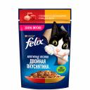 Felix Влажный корм (пауч) для взрослых кошек Двойная вкуснятина, с говядиной и птицей в желе, 75 гр. Felix Влажный корм (пауч) для взрослых кошек Двойная вкуснятина, с говядиной и птицей в желе, 75 гр.