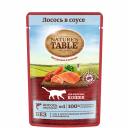 NATURE`S TABLE Влажный корм (пауч) для кошек, лосось в соусе, 85 гр. NATURE`S TABLE Влажный корм (пауч) для кошек, лосось в соусе, 85 гр.