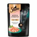 Sheba Влажный корм (пауч) для кошек Аппетитные ломтики, с форелью и креветками в соусе, 75 гр. Sheba Влажный корм (пауч) для кошек Аппетитные ломтики, с форелью и креветками в соусе, 75 гр.