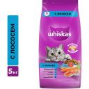 Сухой корм Whiskas для взрослых кошек «Подушечки с нежным паштетом. Обед с лососем», 5 кг Сухой корм Whiskas для взрослых кошек «Подушечки с нежным паштетом. Обед с лососем», 5 кг