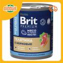 Влажный корм для собак всех пород Brit Premium телятина-морковь Влажный корм для собак всех пород Brit Premium телятина-морковь