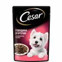 Cesar Влажный корм (пауч) для собак, говядина с кроликом и шпинатом, 85 гр. Cesar Влажный корм (пауч) для собак, говядина с кроликом и шпинатом, 85 гр.