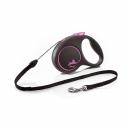Рулетка для собак Flexi Black Design S тросовая 5м розовая Рулетка для собак Flexi Black Design S тросовая 5м розовая