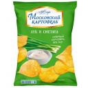 Чипсы Московский картофель в ломтиках со вкусом лука и сметаны 60 гр Чипсы Московский картофель в ломтиках со вкусом лука и сметаны 60 гр