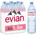 Вода минеральная природная столовая питьевая Evian негазированная, ПЭТ, 6 шт. по 1.5 л Вода минеральная природная столовая питьевая Evian негазированная, ПЭТ, 6 шт. по 1.5 л