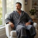 Халат махровый Cogal Basic Blue размер XL, антрацит Халат махровый Cogal Basic Blue размер XL, антрацит