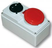 Розетка Compact (настенная) с механической блокировкой и выключателем 3P+E+N, 32А 400В, IP44 Розетка Compact (настенная) с механической блокировкой и выключателем 3P+E+N, 32А 400В, IP44