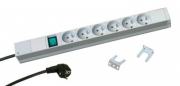 Блок розеток для 19" шкафов, 1U, 6 розеток с выключателем, шнур 3 м. ZPAS WZ-LZ21-10-00-000 Блок розеток для 19" шкафов, 1U, 6 розеток с выключателем, шнур 3 м. ZPAS WZ-LZ21-10-00-000