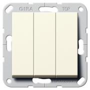 Выключатель/переключатель трехклавишный Gira System 55 кремовый глянцевый (283201) Выключатель/переключатель трехклавишный Gira System 55 кремовый глянцевый (283201)