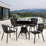 Комплект плетеной мебели Афина-мебель T197ANS-W53/Y137B-W51 4Pcs Коричневый Комплект плетеной мебели Афина-мебель T197ANS-W53/Y137B-W51 4Pcs Коричневый