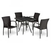 Комплект плетеной мебели Афина-мебель T283BNT-W2390/Y282A-W52-4PCS Коричневый Комплект плетеной мебели Афина-мебель T283BNT-W2390/Y282A-W52-4PCS Коричневый