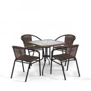 Комплект плетеной мебели Афина-мебель TLH-037/073-70x70 Brown 4Pcs Коричневый Комплект плетеной мебели Афина-мебель TLH-037/073-70x70 Brown 4Pcs Коричневый