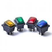 4pcs 12v 15a 4pin водонепроницаемый переключатель качалки с лампой dpst dpst 4pcs 12v 15a 4pin водонепроницаемый переключатель качалки с лампой dpst dpst