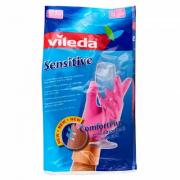 Перчатки Vileda Sensitive ComfortPlus латексные для деликатных работ М 1 пара Перчатки Vileda Sensitive ComfortPlus латексные для деликатных работ М 1 пара