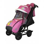 Санки-коляска Galaxy Snow City-2-1 Мишка со звездой на больших надувных колёсах Санки-коляска Galaxy Snow City-2-1 Мишка со звездой на больших надувных колёсах