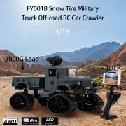 Fayee FY001B 116 2,4 ГГц 4WD 480P Wi-Fi FPV камера 3000G Нагрузка на снежную шину Военный грузовик Внедорожник RC Гусеничный автомобиль со с Fayee FY001B 116 2,4 ГГц 4WD 480P Wi-Fi FPV камера 3000G Нагрузка на снежную шину Военный грузовик Внедорожник RC Гусеничный автомобиль со с