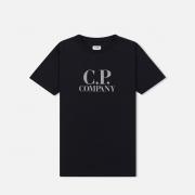 Детская футболка C.P. Company U16 Cotton Jersey Logo Goggle Back Print Total Eclipse Детская футболка C.P. Company U16 Cotton Jersey Logo Goggle Back Print Total Eclipse