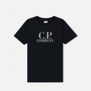 Детская футболка C.P. Company U16 Logo Goggle Hood Back Print Total Eclipse Детская футболка C.P. Company U16 Logo Goggle Hood Back Print Total Eclipse