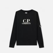 Детская толстовка C.P. Company U16 Cotton Fleece Lens Logo Crew Black Coffee Детская толстовка C.P. Company U16 Cotton Fleece Lens Logo Crew Black Coffee