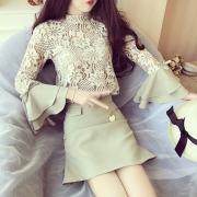 sustory Women&39s 2017 Японский стиль Воротник Вышивка Кружева Сшивание Mesh Двойной слой Flute Sleeve Bunny Половина юбки Две части Весна S sustory Women&39s 2017 Японский стиль Воротник Вышивка Кружева Сшивание Mesh Двойной слой Flute Sleeve Bunny Половина юбки Две части Весна S