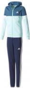 Спортивный костюм для девочки Adidas Yg Hood Cot Ts, цвет: синий, бирюзовый. CF1250. Размер 110 Спортивный костюм для девочки Adidas Yg Hood Cot Ts, цвет: синий, бирюзовый. CF1250. Размер 110