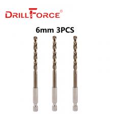 DRILLFORCE Шестигранные сверла из кобальта HSSCO M35 DRILLFORCE Шестигранные сверла из кобальта HSSCO M35