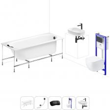 Комплексное предложение для обустройства ванной комнаты по специальной цене. Каждый элемент набора продуман и отвечает лучшим сантехническим решениям для ежедневного комфорта, максимальной гигиены и гарантирует надежный и безопасный монтаж. ВАННА ИЗ ЛИТЬЕВОГО АКРИЛА ОТ LAVINIA BOHO Акриловая ванна Biore производится в размерах 150*70, 160*70 и 170*70 см. Продуманная форма отлично подходит для небольших ванных комнат, где важно эффективно использовать доступную площадь. Эргономичная спинка с наклоном позволяет с удобством расположиться в купели. Глубина чаши 44 см оптимальна для купания детей, принятия ванны и душа взрослыми. На широких площадках в торцах чаши можно размещать средства гигиены. Усиленный армированный корпус ванны отлично сохраняет форму и не деформируется при нагрузках и наполнении чаши горячей водой. ПРОЧНЫЙ КАРКАС ИЗ СТАЛИ Ванна монтируется на усиленный стальной каркас и стабилизируется креплениями к стене. Конструкция надежно фиксирует чашу и равномерно распределяет динамическую нагрузку до 500 кг. Регулировка опор по высоте нивелирует перепады уровня пола на различных поверхностях. СИФОН С ПОВЫШЕННОЙ ФУНКЦИОНАЛЬНОСТЬЮ Автоматический слив-перелив Useful Extras от Wellsee с донным клапаном click-clack и съемной накладкой на перелив изготовлен из полипропилена повышенной прочности. Накладка на перелив и крышка донного клапана выполнены из латуни. Функция верхней очистки позволяет с легкостью устранять возможные засоры, а плоский гидрозатвор служит барьером для неприятных канализационных газов и занимает минимум места под ванной. ПОДГОЛОВНИК НА САМОКЛЕЯЩЕЙСЯ ЛЕНТЕ Подголовник на ванну от Wellsee из вспененного полиуретана с гелевой структурой гипоаллергенен и безопасен для здоровья человека. Благодаря волнообразной форме и высокой эластичности подушка мгновенно адаптируется к изгибам тела, равномерно распределяет нагрузку в шейно-воротниковой зоне. Поверхность изделия не впитывает влагу и запахи, что гарантирует высокий уровень гигиены и износостойкость при продолжительном контакте с водой. ПОДВЕСНОЙ УНИТАЗ LAVINIA BOHO СО 100% ОТКРЫТЫМ КРАЕМ Безободковая чаша One из санфарфора со скрытым креплением обладает повышенной прочностью и износостойкостью, не скапливает грязь и сокращает рост бактерий. Стенки качественно омываются с первого смыва без брызг, что обеспечивает 100% гигиеничность и простоту в уходе за изделием. При мощном каскадном смыве выделения сразу попадают в воду и блокируются жидкостью, минимизируя распространение неприятных запахов. Сиденье с крышкой из дюропласта со встроенными в петли демпферами опускаются мягко и бесшумно. Установить или снять конструкцию можно всего за несколько секунд одним нажатием. Изделие выдерживает нагрузку до 400 кг и имеет более 100.000 циклов открывания/закрывания. УНИВЕРСАЛЬНАЯ ИНСТАЛЛЯЦИЯ С БЕСШОВНЫМ БАЧКОМ Инсталляционная система Lavinia Boho Relfix с универсальным креплением позволяет производить не только стандартный «прямой» монтаж рамы к стене, но и осуществлять «поворотный» монтаж, вплоть до установки в угол помещения. Цельнолитой бачок системы изготовлен из долговечного полимерного материала HDPE и изолирован от конденсационной влаги. Все соединительные элементы бачка для подключения инсталляции к трубопроводу изготовлены из латуни. ДИСПЕНСЕР ДЛЯ ДЕЗОДОРАЦИИ Дозатор для дезинфицирующих средств поддерживает гигиену унитаза и аромат свежести в туалетной комнате. При каждом смыве с водой поступает одинаковое количество дезинфицирующего средства, которое равномерно распределяется по чаше унитаза. УЛЬТРАТОНКАЯ КЛАВИША СМЫВА Клавиша изготовлена из высококачественного пластика с антибактериальным покрытием SanitiZed и легко очищается от загрязнений. Механизм активации смыва рассчитан на 200.000 циклов (или 15 лет бесперебойной работы). ЗВУКОИЗОЛЯЦИОННАЯ ПАНЕЛЬ Шумоизоляционная пластина Lavinia Boho RelFix снижает шум воды, сливаемой из бачка инсталляционной системы. Дополнительно панель служит амортизирующей прослойкой между керамикой и плиткой и защищает поверхности от повреждений. УМЫВАЛЬНАЯ ЗОНА С КЕРАМИЧЕСКОЙ РАКОВИНОЙ LAVINIA BOHO Готовое дизайнерское реше Комплексное предложение для обустройства ванной комнаты по специальной цене. Каждый элемент набора продуман и отвечает лучшим сантехническим решениям для ежедневного комфорта, максимальной гигиены и гарантирует надежный и безопасный монтаж. ВАННА ИЗ ЛИТЬЕВОГО АКРИЛА ОТ LAVINIA BOHO Акриловая ванна Biore производится в размерах 150*70, 160*70 и 170*70 см. Продуманная форма отлично подходит для небольших ванных комнат, где важно эффективно использовать доступную площадь. Эргономичная спинка с наклоном позволяет с удобством расположиться в купели. Глубина чаши 44 см оптимальна для купания детей, принятия ванны и душа взрослыми. На широких площадках в торцах чаши можно размещать средства гигиены. Усиленный армированный корпус ванны отлично сохраняет форму и не деформируется при нагрузках и наполнении чаши горячей водой. ПРОЧНЫЙ КАРКАС ИЗ СТАЛИ Ванна монтируется на усиленный стальной каркас и стабилизируется креплениями к стене. Конструкция надежно фиксирует чашу и равномерно распределяет динамическую нагрузку до 500 кг. Регулировка опор по высоте нивелирует перепады уровня пола на различных поверхностях. СИФОН С ПОВЫШЕННОЙ ФУНКЦИОНАЛЬНОСТЬЮ Автоматический слив-перелив Useful Extras от Wellsee с донным клапаном click-clack и съемной накладкой на перелив изготовлен из полипропилена повышенной прочности. Накладка на перелив и крышка донного клапана выполнены из латуни. Функция верхней очистки позволяет с легкостью устранять возможные засоры, а плоский гидрозатвор служит барьером для неприятных канализационных газов и занимает минимум места под ванной. ПОДГОЛОВНИК НА САМОКЛЕЯЩЕЙСЯ ЛЕНТЕ Подголовник на ванну от Wellsee из вспененного полиуретана с гелевой структурой гипоаллергенен и безопасен для здоровья человека. Благодаря волнообразной форме и высокой эластичности подушка мгновенно адаптируется к изгибам тела, равномерно распределяет нагрузку в шейно-воротниковой зоне. Поверхность изделия не впитывает влагу и запахи, что гарантирует высокий уровень гигиены и износостойкость при продолжительном контакте с водой. ПОДВЕСНОЙ УНИТАЗ LAVINIA BOHO СО 100% ОТКРЫТЫМ КРАЕМ Безободковая чаша One из санфарфора со скрытым креплением обладает повышенной прочностью и износостойкостью, не скапливает грязь и сокращает рост бактерий. Стенки качественно омываются с первого смыва без брызг, что обеспечивает 100% гигиеничность и простоту в уходе за изделием. При мощном каскадном смыве выделения сразу попадают в воду и блокируются жидкостью, минимизируя распространение неприятных запахов. Сиденье с крышкой из дюропласта со встроенными в петли демпферами опускаются мягко и бесшумно. Установить или снять конструкцию можно всего за несколько секунд одним нажатием. Изделие выдерживает нагрузку до 400 кг и имеет более 100.000 циклов открывания/закрывания. УНИВЕРСАЛЬНАЯ ИНСТАЛЛЯЦИЯ С БЕСШОВНЫМ БАЧКОМ Инсталляционная система Lavinia Boho Relfix с универсальным креплением позволяет производить не только стандартный «прямой» монтаж рамы к стене, но и осуществлять «поворотный» монтаж, вплоть до установки в угол помещения. Цельнолитой бачок системы изготовлен из долговечного полимерного материала HDPE и изолирован от конденсационной влаги. Все соединительные элементы бачка для подключения инсталляции к трубопроводу изготовлены из латуни. ДИСПЕНСЕР ДЛЯ ДЕЗОДОРАЦИИ Дозатор для дезинфицирующих средств поддерживает гигиену унитаза и аромат свежести в туалетной комнате. При каждом смыве с водой поступает одинаковое количество дезинфицирующего средства, которое равномерно распределяется по чаше унитаза. УЛЬТРАТОНКАЯ КЛАВИША СМЫВА Клавиша изготовлена из высококачественного пластика с антибактериальным покрытием SanitiZed и легко очищается от загрязнений. Механизм активации смыва рассчитан на 200.000 циклов (или 15 лет бесперебойной работы). ЗВУКОИЗОЛЯЦИОННАЯ ПАНЕЛЬ Шумоизоляционная пластина Lavinia Boho RelFix снижает шум воды, сливаемой из бачка инсталляционной системы. Дополнительно панель служит амортизирующей прослойкой между керамикой и плиткой и защищает поверхности от повреждений. УМЫВАЛЬНАЯ ЗОНА С КЕРАМИЧЕСКОЙ РАКОВИНОЙ LAVINIA BOHO Готовое дизайнерское реше
