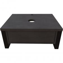 Подвесная тумба под накладную раковину в ванную в стиле лофт– нестандартное компактное решение для современного интерьера. Сочетание оттенка темно-серого бетона и металла вносит эффект новизны в привычный дизайн ванной комнаты. • Материал - МДФ, облицованный пленкой ПВХ. Благодаря этому столешница устойчива к влаге и не потеряет первозданный вид. Матовая поверхность приятна на ощупь и не требует специального ухода. • Выдвижной механизм «push-to-open» из немецкой фурнитуры Hettich обеспечивает плавное закрытие ящика. Отсутствие классических ручек выглядит стильно. Внутренние отсеки удобны для хранения необходимых средств личной гигиены. • Металлические рейлинги можно использовать в качестве держателей для полотенец. • Подвесной тип крепления помогает правильно организовать пространство и облегчить уборку. • Металлический каркас выдерживает нагрузку до 130 кг, включая накладную раковину. Крепления для кронштейна входят в комплект. Подвесная тумба для ванной под раковину – беспроигрышное решение для каждого интерьера. Стиль, эстетика и функциональность придется по душе многим! Подходящая модель раковины: Раковина "Ringo Cut 53" Санита, Арт. У84088 Подвесная тумба под накладную раковину в ванную в стиле лофт– нестандартное компактное решение для современного интерьера. Сочетание оттенка темно-серого бетона и металла вносит эффект новизны в привычный дизайн ванной комнаты. • Материал - МДФ, облицованный пленкой ПВХ. Благодаря этому столешница устойчива к влаге и не потеряет первозданный вид. Матовая поверхность приятна на ощупь и не требует специального ухода. • Выдвижной механизм «push-to-open» из немецкой фурнитуры Hettich обеспечивает плавное закрытие ящика. Отсутствие классических ручек выглядит стильно. Внутренние отсеки удобны для хранения необходимых средств личной гигиены. • Металлические рейлинги можно использовать в качестве держателей для полотенец. • Подвесной тип крепления помогает правильно организовать пространство и облегчить уборку. • Металлический каркас выдерживает нагрузку до 130 кг, включая накладную раковину. Крепления для кронштейна входят в комплект. Подвесная тумба для ванной под раковину – беспроигрышное решение для каждого интерьера. Стиль, эстетика и функциональность придется по душе многим! Подходящая модель раковины: Раковина "Ringo Cut 53" Санита, Арт. У84088