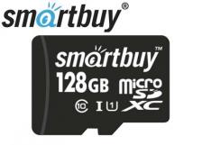 Карты флэш-памяти Smartbuy microSDXC Class 10 UHS-I U1 + SD adapter 128 GB, чтение: 80 MB/s, адаптер на SD Карты флэш-памяти Smartbuy microSDXC Class 10 UHS-I U1 + SD adapter 128 GB, чтение: 80 MB/s, адаптер на SD