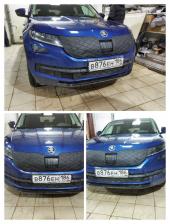 Зимняя защита радиатора Skoda Kodiaq 2016-2020 Шкода Кадиак Кодиак (комплект)под радар и парктроники Зимняя защита радиатора Skoda Kodiaq 2016-2020 Шкода Кадиак Кодиак (комплект)под радар и парктроники