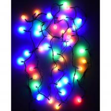 Светодиодная шариковая гирлянда GLQ, 40 светодиодов, черный провод, многорежимное свечение NEW MC 7 40 LB Светодиодная шариковая гирлянда GLQ, 40 светодиодов, черный провод, многорежимное свечение NEW MC 7 40 LB