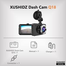 XUSHIDZ Q18PRO 1080P Dash Came Автомобильная камера-рекордер Супер ночное видение Сверхбольшая диафрагма Двойная автомобильная камера DVR Двухканальный XUSHIDZ Q18PRO 1080P Dash Came Автомобильная камера-рекордер Супер ночное видение Сверхбольшая диафрагма Двойная автомобильная камера DVR Двухканальный