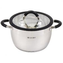 Кастрюля Daniks Орландо GS-01435-22CA нерж крышка стекло 5 л индукц Кастрюля Daniks Орландо GS-01435-22CA нерж крышка стекло 5 л индукц