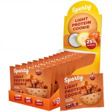 Печенье SPORTY Protein Light БЕЗ САХАРА "Соленая карамель", 12шт*40г, SPORTY Печенье SPORTY Protein Light БЕЗ САХАРА "Соленая карамель", 12шт*40г, SPORTY