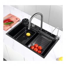 Многофункциональная кухонная набор Многофункциональная кухонная мойка из нержавеющей стали OUTE 75x46 см со встроенным смесителем, краном питьевой воды и водопадом, с дуршлагом, омывателем стаканов и разделочной доской T87546Y-1+T710Y Многофункциональная кухонная набор Многофункциональная кухонная мойка из нержавеющей стали OUTE 75x46 см со встроенным смесителем, краном питьевой воды и водопадом, с дуршлагом, омывателем стаканов и разделочной доской T87546Y-1+T710Y