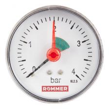 Манометры Манометр аксиальный с указателем предела Rommer, корпус Dn 63 мм 1/4 , 0...4 бар, кл.2.5 Манометры Манометр аксиальный с указателем предела Rommer, корпус Dn 63 мм 1/4 , 0...4 бар, кл.2.5