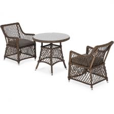 Обеденная группа плетеная, цвет коричневый 4SIS Эспрессо-80 L ECL2T1-3-SET brown Обеденная группа плетеная, цвет коричневый 4SIS Эспрессо-80 L ECL2T1-3-SET brown