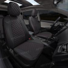Чехлы Автопилот для LADA Vesta / Vesta SW Cross / Vesta NG. Экокожа, ромб, черный, красная строчка. Чехлы Автопилот для LADA Vesta / Vesta SW Cross / Vesta NG. Экокожа, ромб, черный, красная строчка.