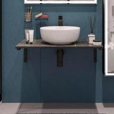 Столешница с раковиной DIWO Элиста 80 чёрный мрамор, с раковиной Moduo 40 RING Столешница с раковиной DIWO Элиста 80 чёрный мрамор, с раковиной Moduo 40 RING