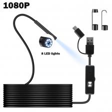 1080P Android эндоскопическая камера 3 в 1 Micro USB Type C Бороскоп Мини-камера Водонепроницаемая светодиодная промышленная камера для осмотра автомобиля 1080P Android эндоскопическая камера 3 в 1 Micro USB Type C Бороскоп Мини-камера Водонепроницаемая светодиодная промышленная камера для осмотра автомобиля