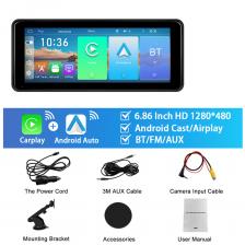Автомобильный видеорегистратор Podofo Carplay Smart Screen Player Android Auto 6,86 ''монитор AUX Audio Bluetooth EQ приборная панель Airplay Android Cast Автомобильный видеорегистратор Podofo Carplay Smart Screen Player Android Auto 6,86 ''монитор AUX Audio Bluetooth EQ приборная панель Airplay Android Cast