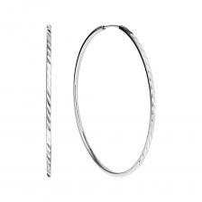 Серебряные серьги с алмазной гранью и родированием Серебряные серьги с алмазной гранью и родированием