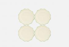 Набор тарелок плоских С зеленой каймой, 22,3 см 22.3 см ROOMI Набор тарелок плоских С зеленой каймой, 22,3 см 22.3 см ROOMI