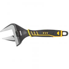 Ключ разводной Fit "Стайл" 70169, узкие губки, шкала, экстра увеличенный захват, прорезиненная ручка, 300 мм, 60 мм Ключ разводной Fit "Стайл" 70169, узкие губки, шкала, экстра увеличенный захват, прорезиненная ручка, 300 мм, 60 мм