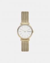 Женские часы Skagen Signatur Lille Slim с двумя стрелками, из нержавеющей стали золотистого оттенка — ЗОЛОТО Женские часы Skagen Signatur Lille Slim с двумя стрелками, из нержавеющей стали золотистого оттенка — ЗОЛОТО