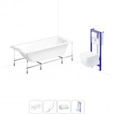 Комплексное предложение для обустройства ванной комнаты по специальной цене. Каждый элемент набора продуман и отвечает лучшим сантехническим решениям для ежедневного комфорта, максимальной гигиены и гарантирует надежный и безопасный монтаж. ВАННА ИЗ ЛИТЬЕВОГО АКРИЛА ОТ LAVINIA BOHO Акриловая ванна One производится в размерах от 140*70 до 180*80 см. Изделие монтируют к стене или встраивают в нишу. Плавное увеличение чаши ближе к изголовью и удобная пологая спинка позволяют максимально комфортно расположиться в купели. Широкие бортики ванны — идеальное место для часто используемых предметов гигиены. Усиленный армированный корпус отлично сохраняет форму и не деформируется при нагрузках и наполнении чаши горячей водой. ПРОЧНЫЙ КАРКАС ИЗ СТАЛИ Ванна монтируется на усиленный стальной каркас и стабилизируется креплениями к стене. Конструкция надежно фиксирует чашу и равномерно распределяет динамическую нагрузку до 500 кг. Регулировка опор по высоте нивелирует перепады уровня пола на различных поверхностях. СИФОН С ПОВЫШЕННОЙ ФУНКЦИОНАЛЬНОСТЬЮ Автоматический слив-перелив Useful Extras от Wellsee с донным клапаном click-clack и съемной накладкой на перелив изготовлен из полипропилена повышенной прочности. Накладка на перелив и крышка донного клапана выполнены из латуни. Функция верхней очистки позволяет с легкостью устранять возможные засоры, а плоский гидрозатвор служит барьером для неприятных канализационных газов и занимает минимум места под ванной. ПОДГОЛОВНИК НА САМОКЛЕЯЩЕЙСЯ ЛЕНТЕ Подголовник на ванну от Wellsee из вспененного полиуретана с гелевой структурой гипоаллергенен и безопасен для здоровья человека. Благодаря волнообразной форме и высокой эластичности подушка мгновенно адаптируется к изгибам тела, равномерно распределяет нагрузку в шейно-воротниковой зоне. Поверхность изделия не впитывает влагу и запахи, что гарантирует высокий уровень гигиены и износостойкость при продолжительном контакте с водой. ПОДВЕСНОЙ УНИТАЗ LAVINIA BOHO СО 100% ОТКРЫТЫМ КРАЕМ Унитаз Lavinia Boho One в минималистичном дизайне — бестселлер поколения безободковой керамики из санфарфора. Гладкая беспористая поверхность обладает повышенной прочностью и износостойкостью, не скапливает грязь и сокращает рост бактерий. Чаша Rimless со скрытым креплением качественно омывается с первого смыва без брызг и обеспечивает 100% гигиеничность и простоту в уходе за изделием. При мощном каскадном смыве выделения сразу попадают в воду и блокируются жидкостью, минимизируя распространение неприятных запахов. БЫСТРОСЪЕМНОЕ СИДЕНЬЕ С КРЫШКОЙ Эргономичная форма сиденья позволяет с удобством расположиться людям разного возраста и комплекции. Благодаря встроенным в петли демпферам сиденье с крышкой опускаются мягко и бесшумно. Установить или снять сиденье можно всего за несколько секунд одним нажатием. Конструкция выдерживает нагрузку до 400 кг и имеет более 100.000 циклов открывания/закрывания. Сиденье из дюропласта гипоаллергенно и полностью безопасно при контакте с кожей человека. УНИВЕРСАЛЬНАЯ ИНСТАЛЛЯЦИЯ С БЕСШОВНЫМ БАЧКОМ Инсталляционная система Lavinia Boho Relfix с универсальным креплением позволяет производить не только стандартный «прямой» монтаж рамы к стене, но и осуществлять «поворотный» монтаж, вплоть до установки в угол помещения. Цельнолитой бачок системы изготовлен из долговечного полимерного материала HDPE и изолирован от конденсационной влаги. Все соединительные элементы бачка для подключения инсталляции к трубопроводу изготовлены из латуни. ДИСПЕНСЕР ДЛЯ ДЕЗОДОРАЦИИ Дозатор для дезинфицирующих средств устанавливается в бачок инсталляционной системы RelFix и поддерживает гигиену унитаза, аромат свежести в туалетной комнате. Благодаря точной подгонке резервуара под туалетные блоки при каждом смыве с водой поступает одинаковое количество дезинфицирующего средства, которое равномерно распределяется по чаше унитаза. УЛЬТРАТОНКАЯ КЛАВИША СМЫВА Ультратонкий монтаж панели смыва сохраняет эстетику всей конструкции, а также облегчает поддержание чистоты санузла. Клавиша изготовлена из высококачественного пластика с антибактериальным покрытием SanitiZed и ле Комплексное предложение для обустройства ванной комнаты по специальной цене. Каждый элемент набора продуман и отвечает лучшим сантехническим решениям для ежедневного комфорта, максимальной гигиены и гарантирует надежный и безопасный монтаж. ВАННА ИЗ ЛИТЬЕВОГО АКРИЛА ОТ LAVINIA BOHO Акриловая ванна One производится в размерах от 140*70 до 180*80 см. Изделие монтируют к стене или встраивают в нишу. Плавное увеличение чаши ближе к изголовью и удобная пологая спинка позволяют максимально комфортно расположиться в купели. Широкие бортики ванны — идеальное место для часто используемых предметов гигиены. Усиленный армированный корпус отлично сохраняет форму и не деформируется при нагрузках и наполнении чаши горячей водой. ПРОЧНЫЙ КАРКАС ИЗ СТАЛИ Ванна монтируется на усиленный стальной каркас и стабилизируется креплениями к стене. Конструкция надежно фиксирует чашу и равномерно распределяет динамическую нагрузку до 500 кг. Регулировка опор по высоте нивелирует перепады уровня пола на различных поверхностях. СИФОН С ПОВЫШЕННОЙ ФУНКЦИОНАЛЬНОСТЬЮ Автоматический слив-перелив Useful Extras от Wellsee с донным клапаном click-clack и съемной накладкой на перелив изготовлен из полипропилена повышенной прочности. Накладка на перелив и крышка донного клапана выполнены из латуни. Функция верхней очистки позволяет с легкостью устранять возможные засоры, а плоский гидрозатвор служит барьером для неприятных канализационных газов и занимает минимум места под ванной. ПОДГОЛОВНИК НА САМОКЛЕЯЩЕЙСЯ ЛЕНТЕ Подголовник на ванну от Wellsee из вспененного полиуретана с гелевой структурой гипоаллергенен и безопасен для здоровья человека. Благодаря волнообразной форме и высокой эластичности подушка мгновенно адаптируется к изгибам тела, равномерно распределяет нагрузку в шейно-воротниковой зоне. Поверхность изделия не впитывает влагу и запахи, что гарантирует высокий уровень гигиены и износостойкость при продолжительном контакте с водой. ПОДВЕСНОЙ УНИТАЗ LAVINIA BOHO СО 100% ОТКРЫТЫМ КРАЕМ Унитаз Lavinia Boho One в минималистичном дизайне — бестселлер поколения безободковой керамики из санфарфора. Гладкая беспористая поверхность обладает повышенной прочностью и износостойкостью, не скапливает грязь и сокращает рост бактерий. Чаша Rimless со скрытым креплением качественно омывается с первого смыва без брызг и обеспечивает 100% гигиеничность и простоту в уходе за изделием. При мощном каскадном смыве выделения сразу попадают в воду и блокируются жидкостью, минимизируя распространение неприятных запахов. БЫСТРОСЪЕМНОЕ СИДЕНЬЕ С КРЫШКОЙ Эргономичная форма сиденья позволяет с удобством расположиться людям разного возраста и комплекции. Благодаря встроенным в петли демпферам сиденье с крышкой опускаются мягко и бесшумно. Установить или снять сиденье можно всего за несколько секунд одним нажатием. Конструкция выдерживает нагрузку до 400 кг и имеет более 100.000 циклов открывания/закрывания. Сиденье из дюропласта гипоаллергенно и полностью безопасно при контакте с кожей человека. УНИВЕРСАЛЬНАЯ ИНСТАЛЛЯЦИЯ С БЕСШОВНЫМ БАЧКОМ Инсталляционная система Lavinia Boho Relfix с универсальным креплением позволяет производить не только стандартный «прямой» монтаж рамы к стене, но и осуществлять «поворотный» монтаж, вплоть до установки в угол помещения. Цельнолитой бачок системы изготовлен из долговечного полимерного материала HDPE и изолирован от конденсационной влаги. Все соединительные элементы бачка для подключения инсталляции к трубопроводу изготовлены из латуни. ДИСПЕНСЕР ДЛЯ ДЕЗОДОРАЦИИ Дозатор для дезинфицирующих средств устанавливается в бачок инсталляционной системы RelFix и поддерживает гигиену унитаза, аромат свежести в туалетной комнате. Благодаря точной подгонке резервуара под туалетные блоки при каждом смыве с водой поступает одинаковое количество дезинфицирующего средства, которое равномерно распределяется по чаше унитаза. УЛЬТРАТОНКАЯ КЛАВИША СМЫВА Ультратонкий монтаж панели смыва сохраняет эстетику всей конструкции, а также облегчает поддержание чистоты санузла. Клавиша изготовлена из высококачественного пластика с антибактериальным покрытием SanitiZed и ле