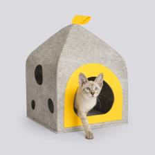 Домоседы Домик мягкий для кошек и собак мелких пород Сырный терем, 55х34х35 см, высота без ручки-петельки 47см Домоседы Домик мягкий для кошек и собак мелких пород Сырный терем, 55х34х35 см, высота без ручки-петельки 47см