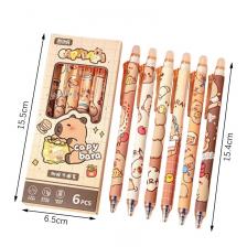 Стираемые ручки с капибарой, 6 шт. Стираемые ручки с капибарой, 6 шт.