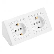 розетка 2 поста BYLECTRICA Уют угловая б/з белый розетка 2 поста BYLECTRICA Уют угловая б/з белый